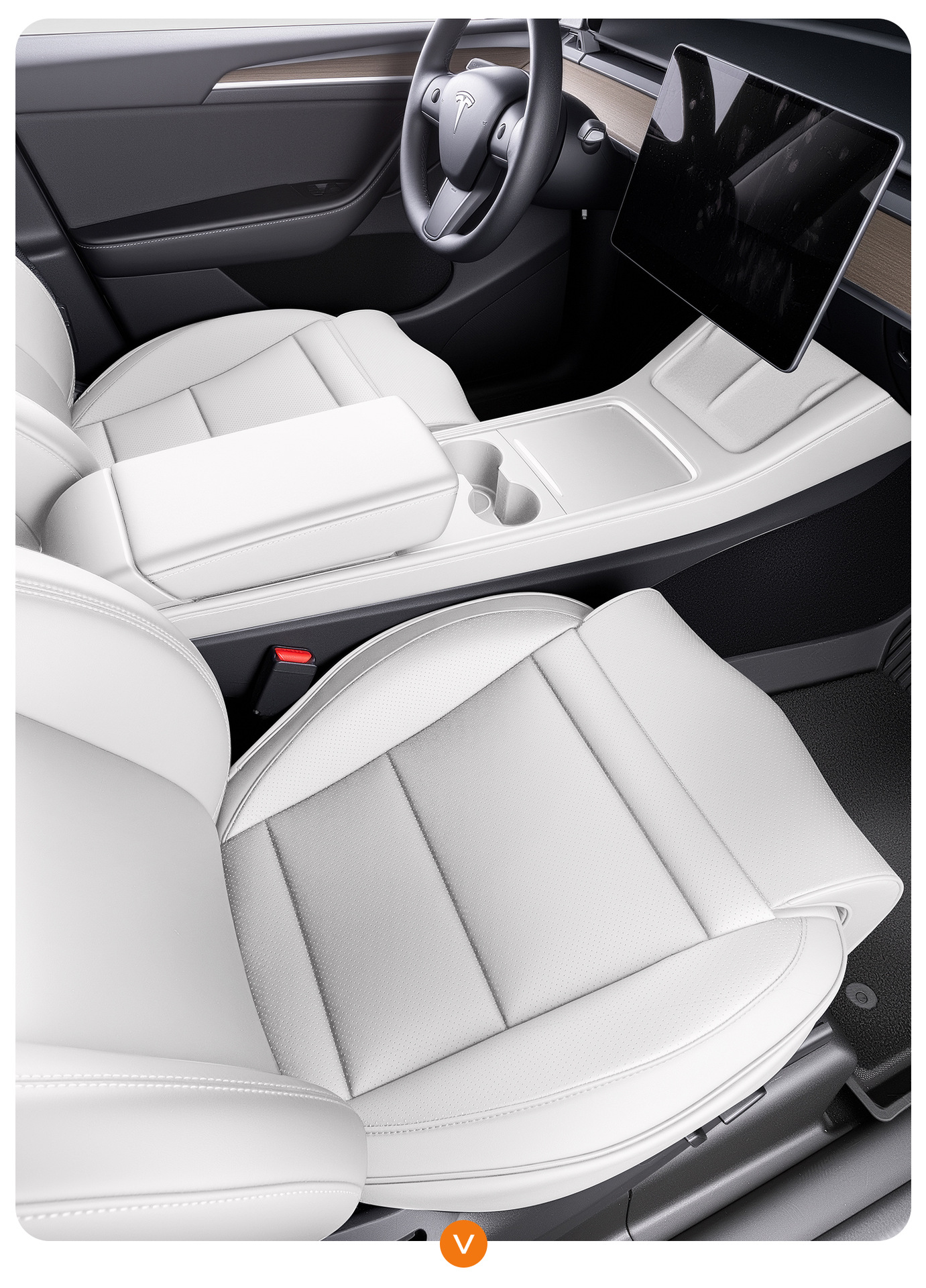 High-End Luxury Car Full Surround Seat Cushion Tesla Leg Rest Cushion Suitable for Model/3/Y Detachable Front Footrest