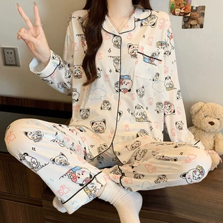 萌宠可爱睡衣少女秋季新款卡通宅家舒适家居服长袖套装可外穿批发