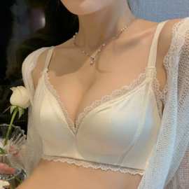 6921夏季光滑香香轻薄杯蕾丝大胸显胸小大码胸罩女缎面调整型文胸