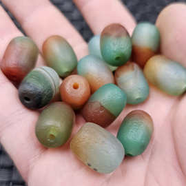 包浆紫绿玛瑙桶珠玉石散珠孔雀玛瑙路路通手链项链饰品配件手工珠