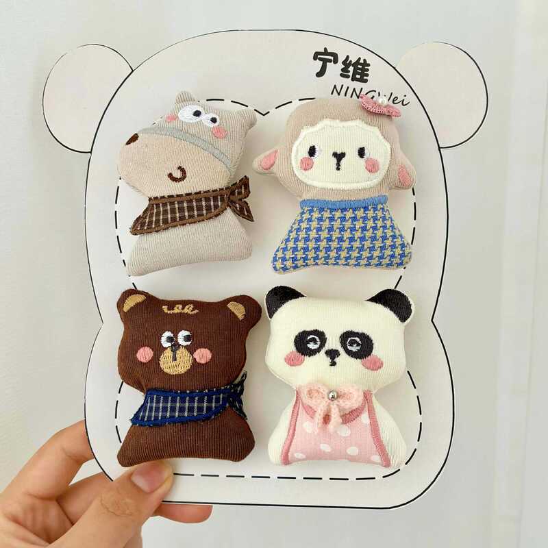 New cartoon animal fabric doll brooch, high-end accessory for girls, DIY hat and bag accessory, wholesale New cartoon animal fabric doll brooch, high-end accessory for girls, DIY hat and bag accessory, wholesale