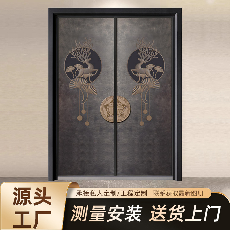 Aluminum Art Villa Door, Cast Aluminum Door, Apartment Entrance Door, Class a Anti-Theft Door, Double-Open Double Door, Self-Built House Door Aluminum Art Villa Door, Cast Aluminum Door, Apartment Entrance Door, Class a Anti-Theft Door, Double-Open Double Door, Self-Built House Door