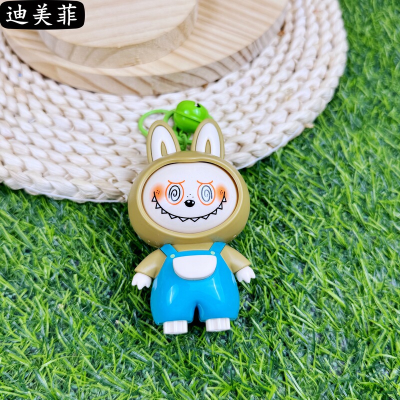 クリエイティブウサギの頭ラブフェイスチェンジ人形キーホルダーかわいい漫画人形おもちゃカップルバッグペンダント人形ギフト|undefined