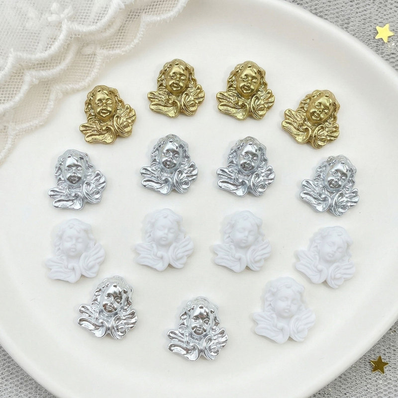 Nail Art Accessories Cartoon European and American Virgin Mary Angel Baroque Statue Resin Nail Art Accessories Wholesale Nail Stickers