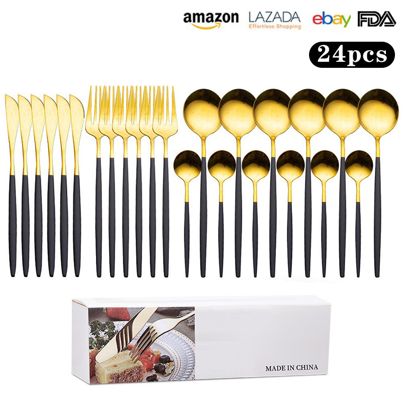 메일 주문 상자 블랙 골드 24 피스 세트