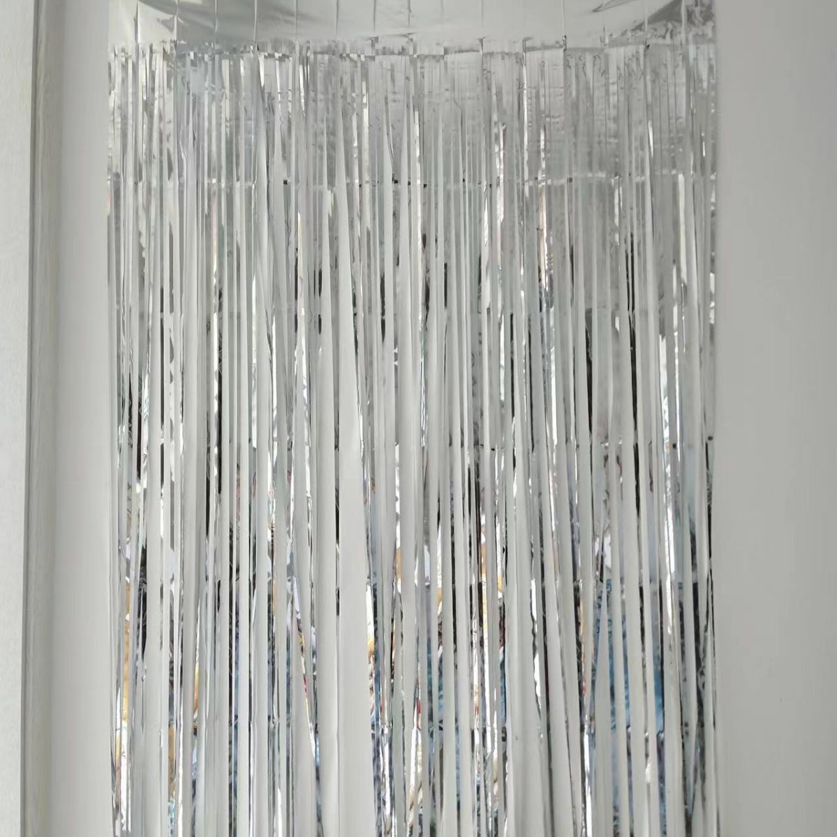 1*2 M 1,6 seda gruesa ordinaria brillante lluvia cortina de seda borla boda Fondo joyería