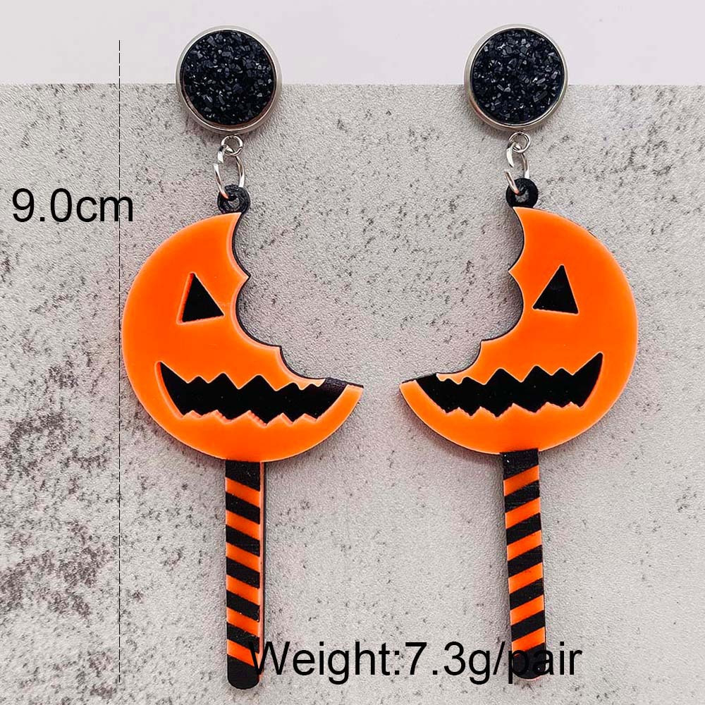 Acrylic Material 1 Pair Cartoon Style Cute Pumpkin Arylic Drop Earrings