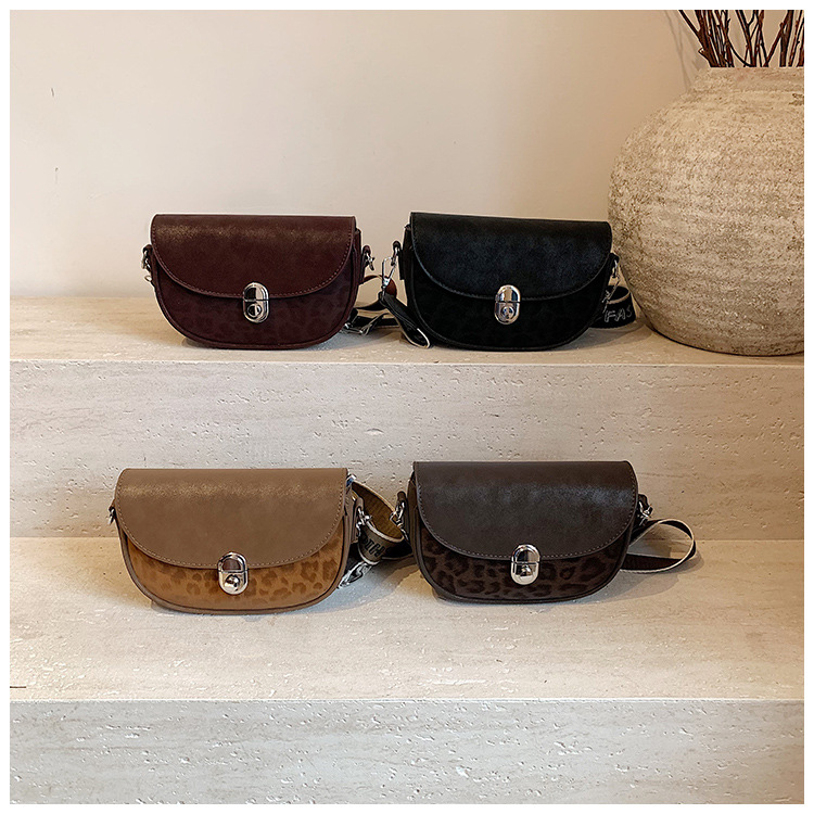 Niche Premium Feeling Crossbody Leopard Satteltasche Damen Neue Retro Mode Schultertasche_voghion.com