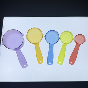 Rainbow Transparent Five-Color Measuring Spoon Baby Scientific Measurement Teaching Aids Water Play Early Education Educational Toys Fun Cognition