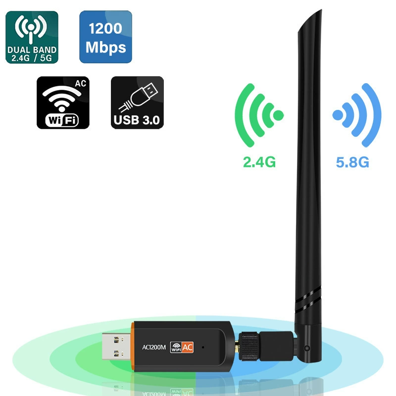 Беспроводная сетевая карта 1200M USB беспроводная карта wifi приемник 5.8г/2.4Г двойной частоты беспроводной приемник