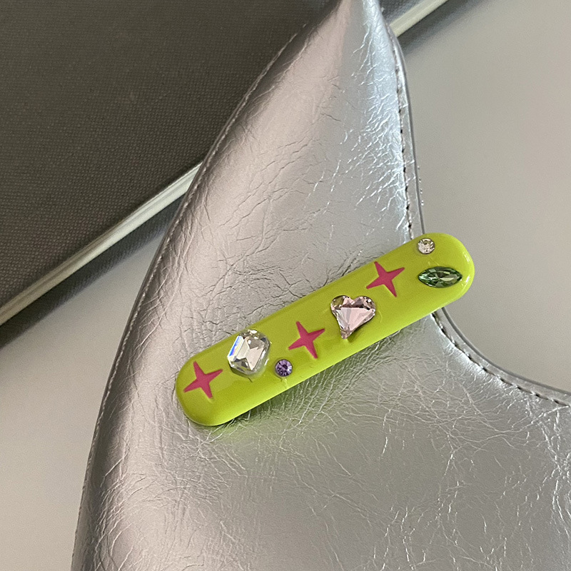 Glitzernde Stern Haarklammer Mit Strass Candy Farben Haarspange_voghion.com