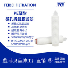 菲贝微孔折叠滤芯聚酯PBT耐苯类芳香烃溶剂耐高温精密过滤芯工厂
