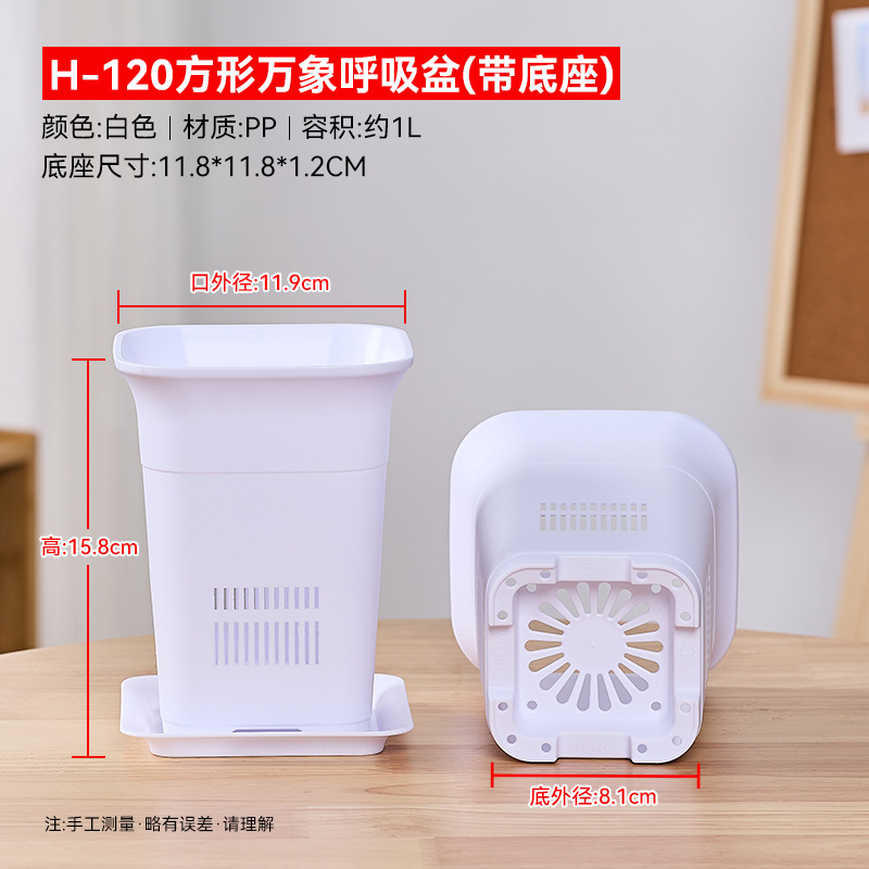 120 square Vientiane breathing basin-plus base white outer diameter 11.9CM