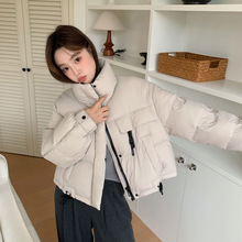 跨境秋冬新款欧洲站时尚羽绒服女短款厚款宽松韩版白鸭绒外套潮