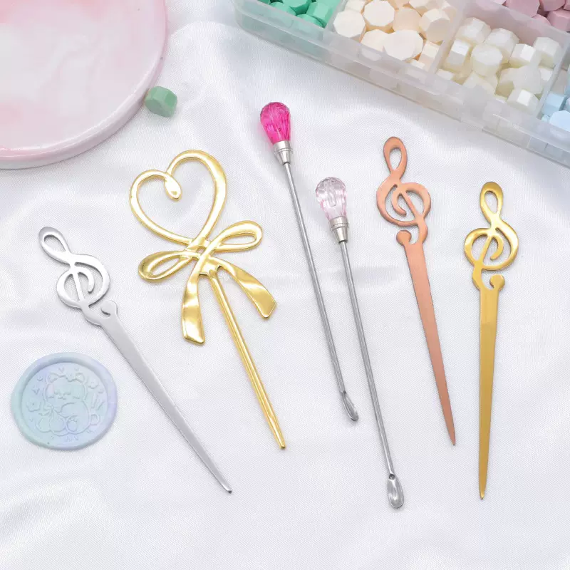 印章火漆搅拌棒熔蜡搅拌勺少女粉搅拌勺火漆熔蜡工具金属火漆勺