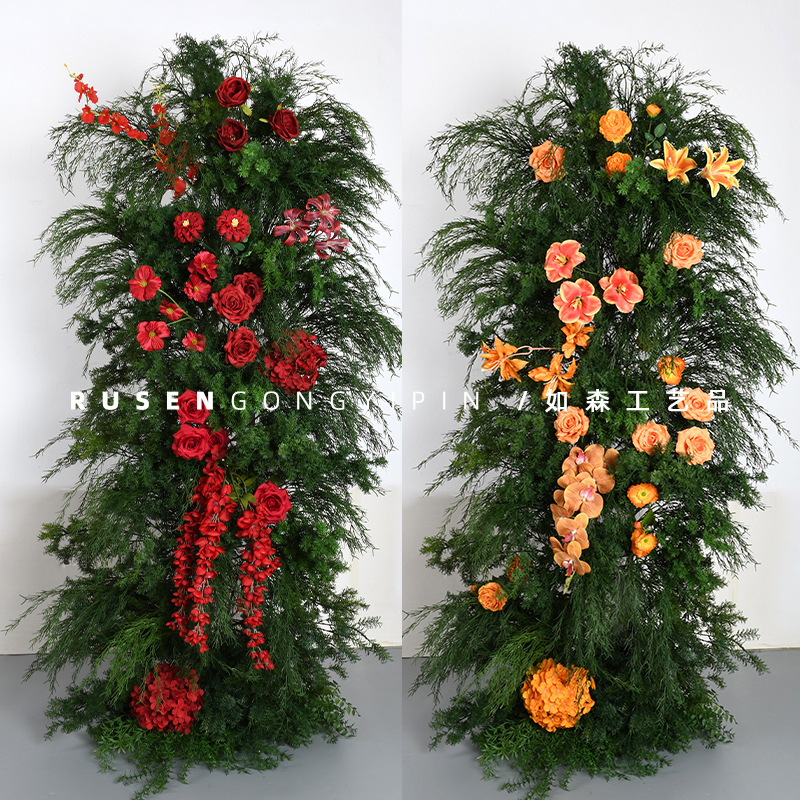 Flores de simulación Jardín de Monet Flor de columnas estilo de flor 100 aniversario compromiso boda decoración del auditorio de bodas