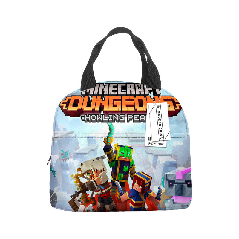 Minecraft ランチバッグ漫画アニメーション小中学生食事バッグ子供用アイスバッグ屋外食事バッグポータブルランチボックスバッグ|undefined