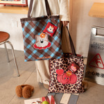 时尚双面帆布袋手提帆布包大容量杂物袋轻便折叠新款潮通勤单肩包