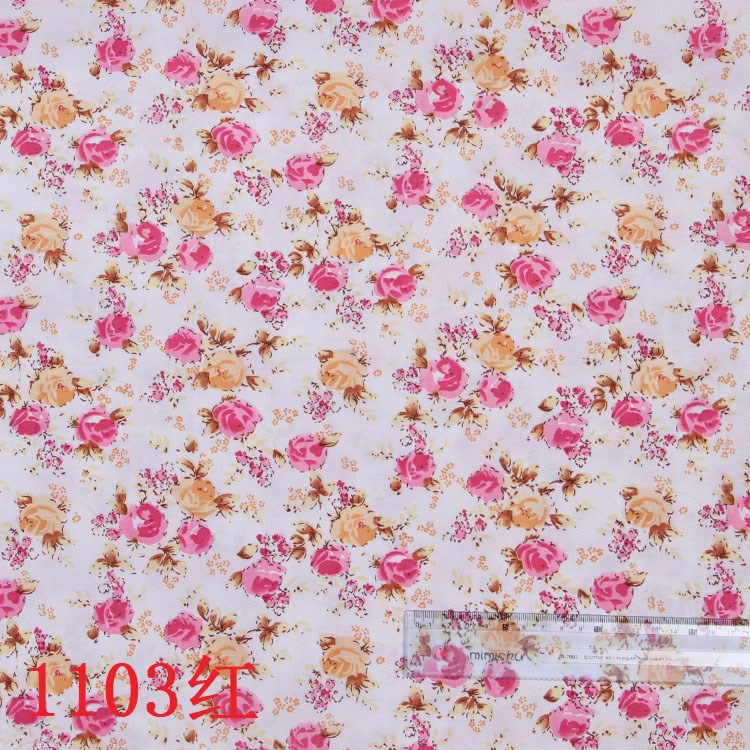 厂家现货新款清爽朦胧中国民族风粉红色玫瑰花印花布装饰布面料