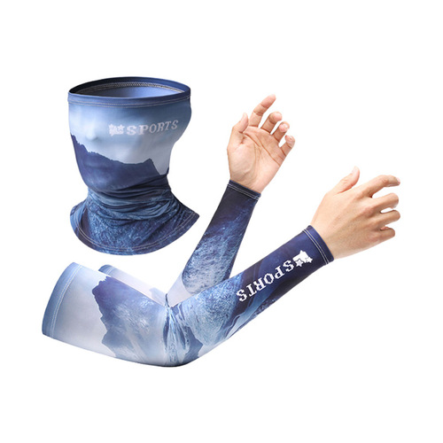 2024 Men's Summer Outdoor Driving Cycling Fishing UV Protection Sunscreen Ice Silk Arm Sleeves