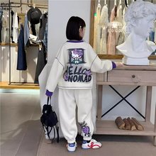 韩范童装女童秋装套装2025新款洋气时髦棉卫衣百搭运动裤两件套潮
