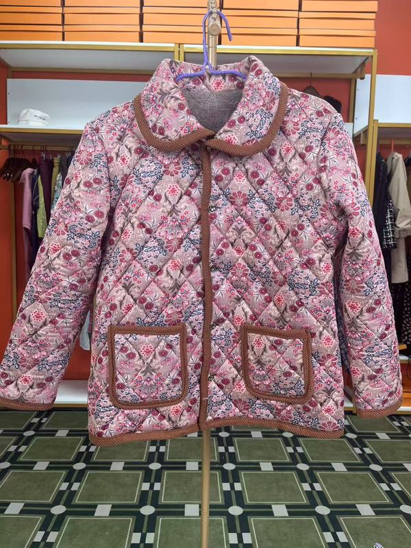 中老年妈妈棉袄短款棉衣翻领保暖加绒加厚奶奶冬装棉服上衣外套女|undefined