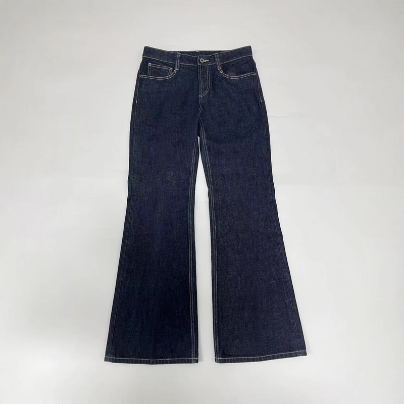 000 American Retro Autumn Denim Straight-Leg Pants for Women, Niche Spicy Girl Whisker Pattern, Loose Casual Floor-Length