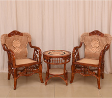 B*印尼真藤椅三件套中式阳台桌椅休闲家用小茶几组合藤编五件套单