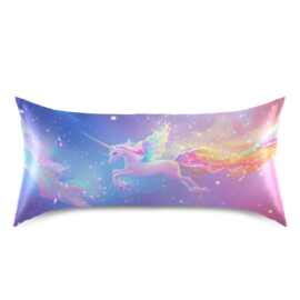 跨境抱枕套梦幻独角兽彩虹浪漫长枕套带拉链床上用品枕套靠垫