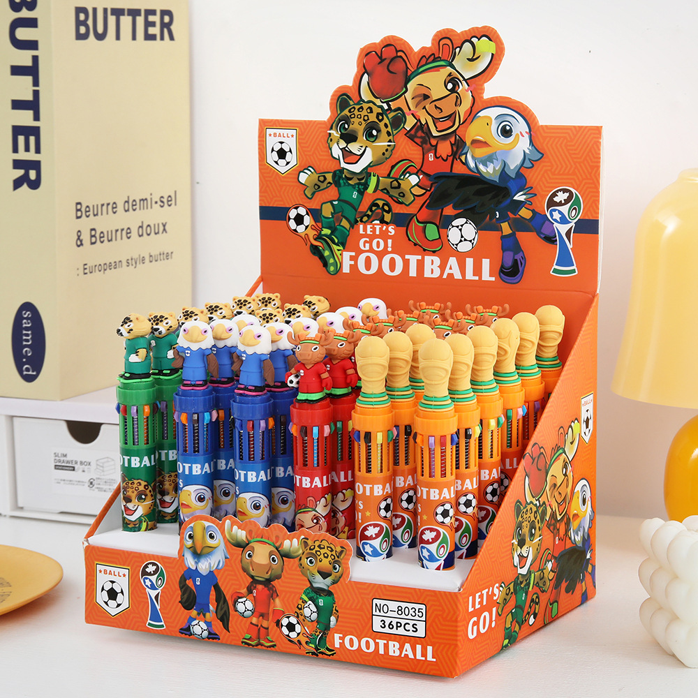 Copa del mundo de dibujos animados 2026 tigre águila creativo multicolor bolígrafo de escritorio estudiantil papelería