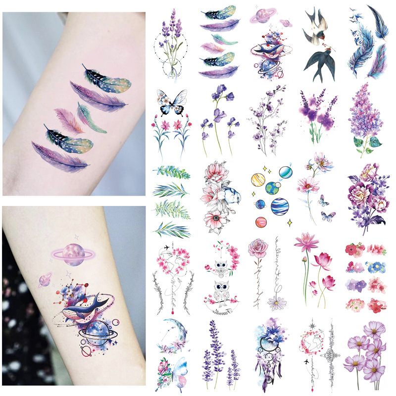 New small fresh waterproof simulation tattoo set any combination of Amazon supply factory