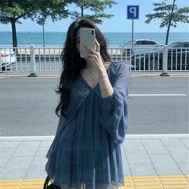法式洋气减龄V领露背雪纺衬衫女2026春季新款绝美气质温柔风上衣
