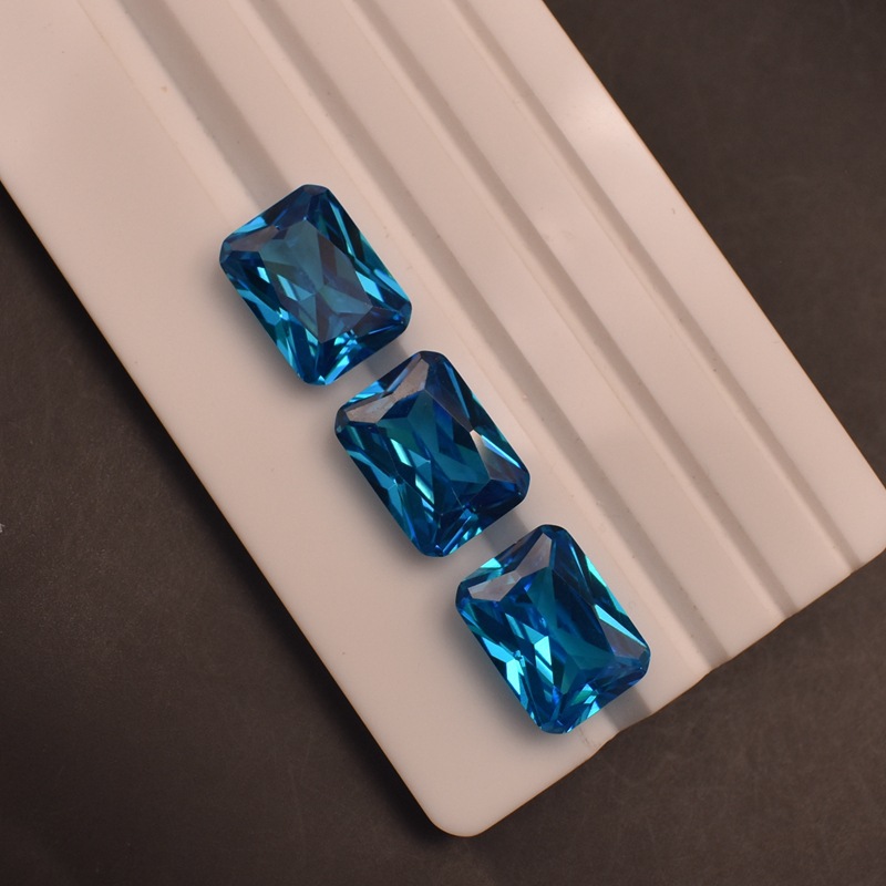 Deep sea blue baguette chamfered stone