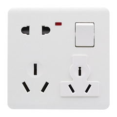 One-open eight-hole socket international electrician type 86 wall concealed one-open eight-hole socket with led16A air conditioning socket switch