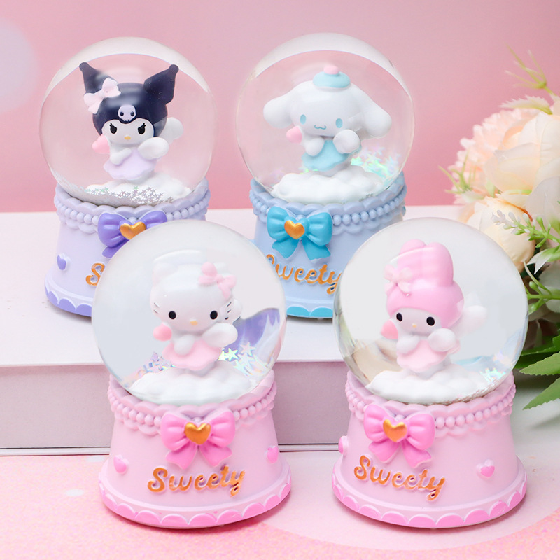 Small Luminous Dream Angel Crystal Ball Cute Pet Kuromi Melody Kt Big-Eared Dog Desktop Decoration