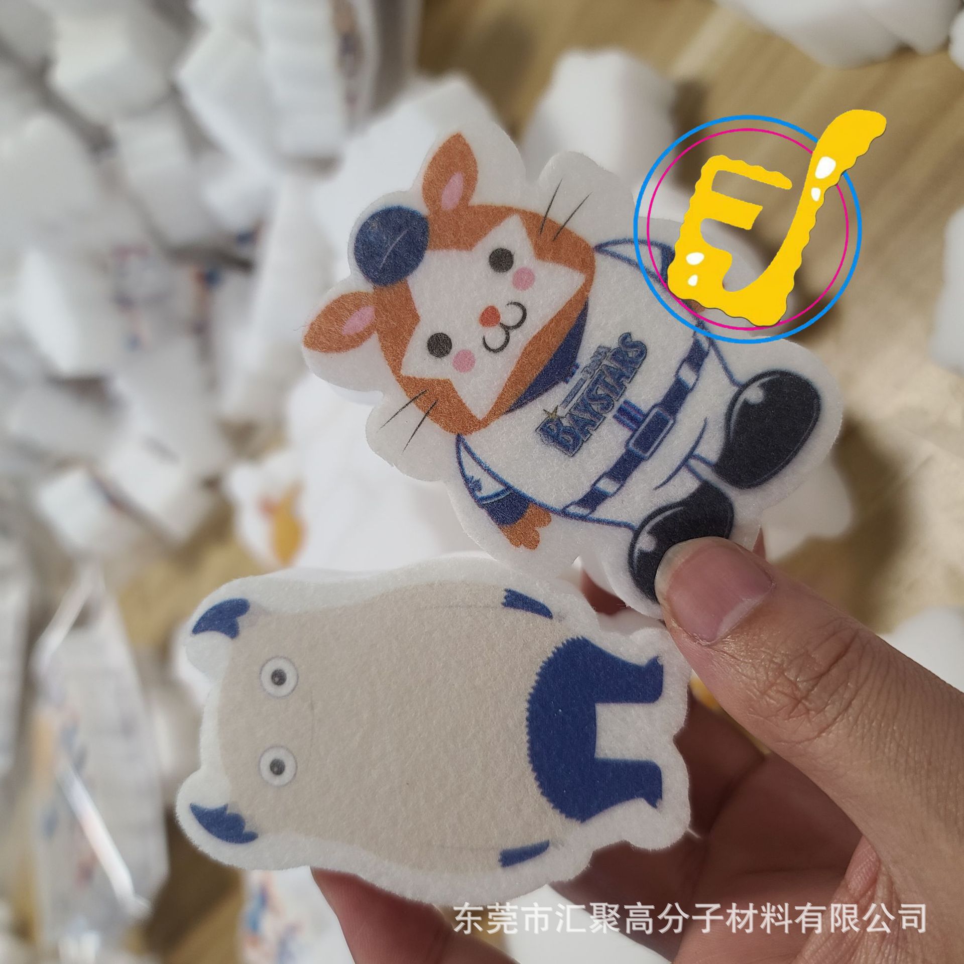 Impresión de dibujos animados estropajo compuesto nano esponja para lavar platos limpiar la cocina para eliminar las manchas de aceite bloque de esponja absorbente de agua