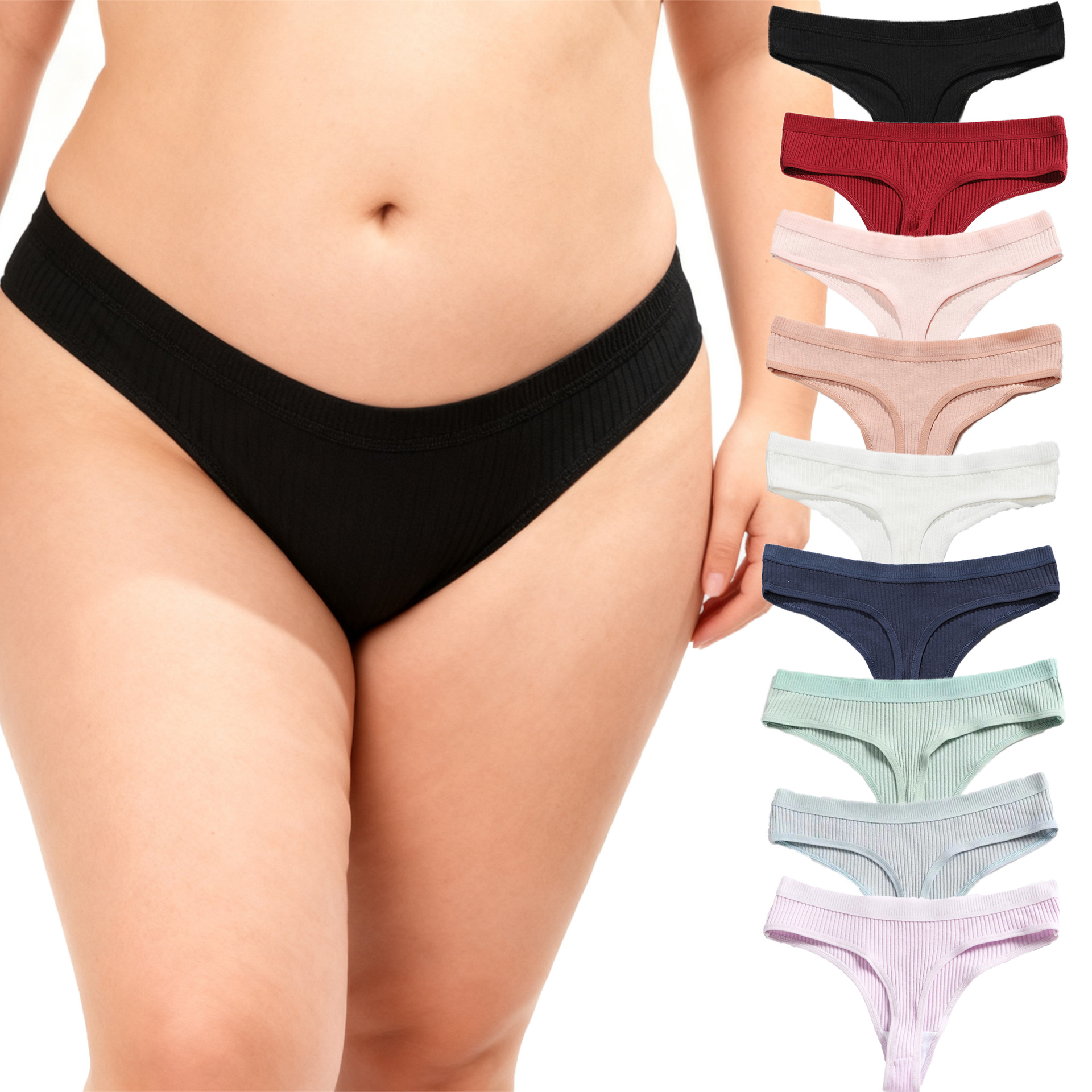 Nuevos productos bragas en forma de T para niñas, pantalones de tanga con hilo de abdomen cómodos, pantalones en T de algodón transpirable de cintura baja para mujer, una pieza de cabello image 1