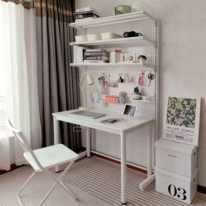 Перфорированная сборная книжная полка, комплект настольных полок без сверления, напольная металлическая полка для детей, простая, для домашнего использования