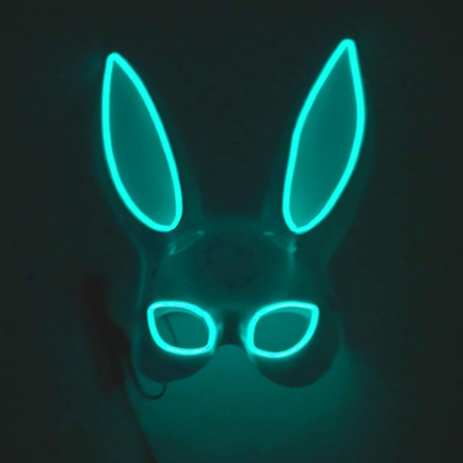 LED Bunny Girl Bar Show Bungee media cara máscara de conejo mascarada LED Halloween accesorios luminosos