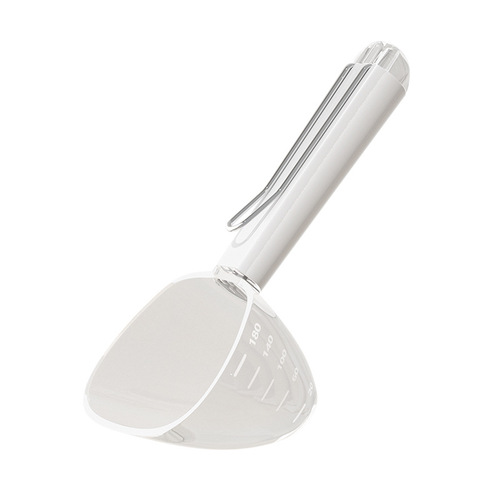 Pet food spoon transparent with scale measuring multi-function long handle stainless steel with seal dog food cat food spoon measuring cup