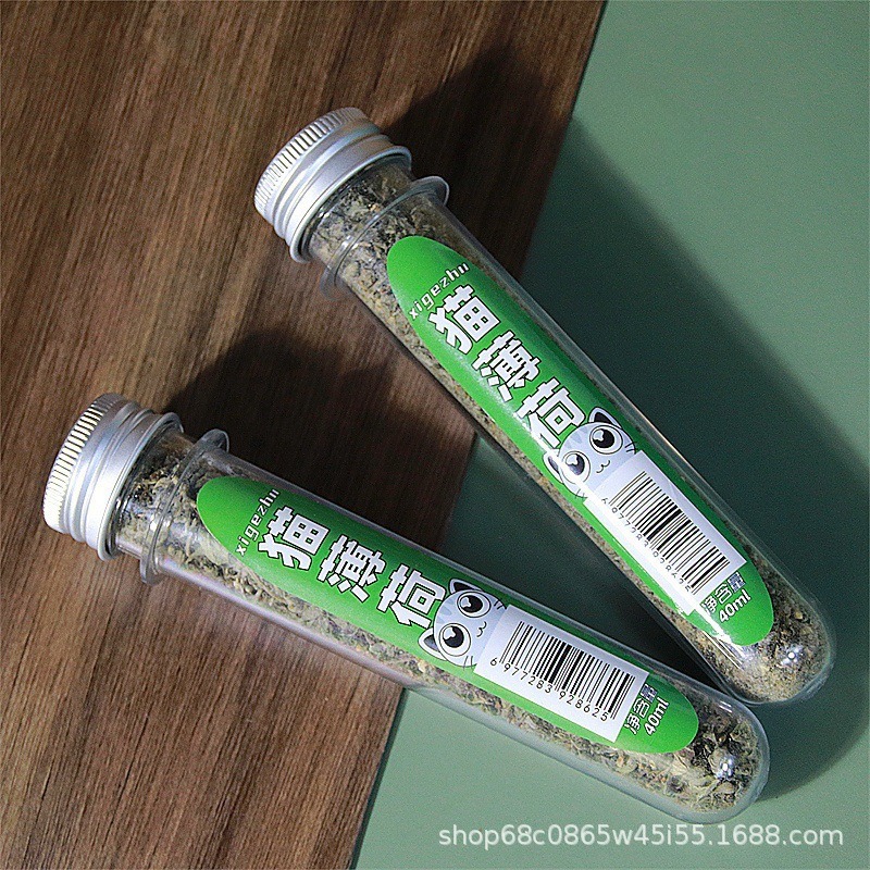 Polvo de menta para gatos, polvo de hierba para gatos, bocadillos para gatos, eliminación de pelo, juguetes para gatos, auto-hipo oral