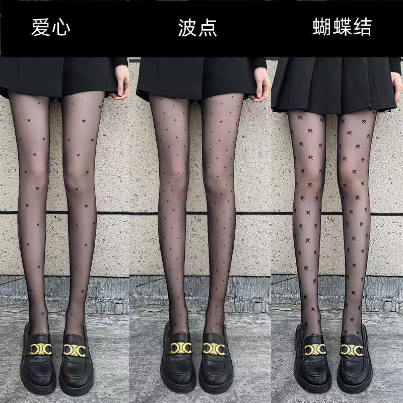Polka dot stockings women's anti-hook 0d black silk sexy ultra-thin pantyhose bow jk pure white silk manufacturers wholesale Polka dot stockings women's anti-hook 0d black silk sexy ultra-thin pantyhose bow jk pure white silk manufacturers wholesale