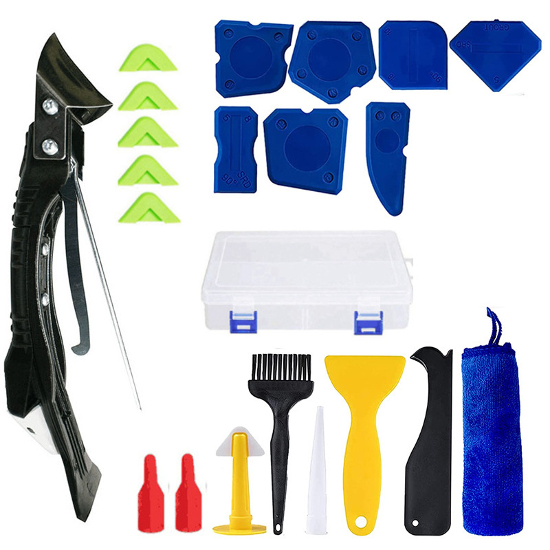 23件套盒装5合1金属头钩刀刮刀硅胶密封工具套件密封剂抛光工具