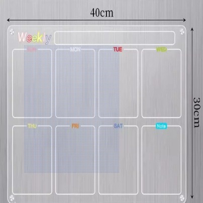 亚克力磁贴冰箱贴办公室工作学习记事周计划表透明磁吸亚克力板