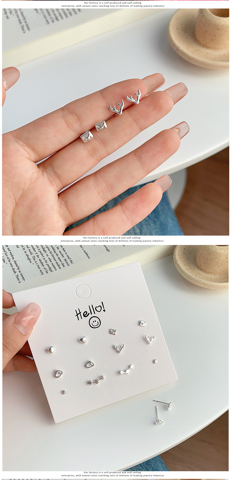 Fashion Heart Shape Rose Butterfly Copper Plating Ear Studs 1 Set