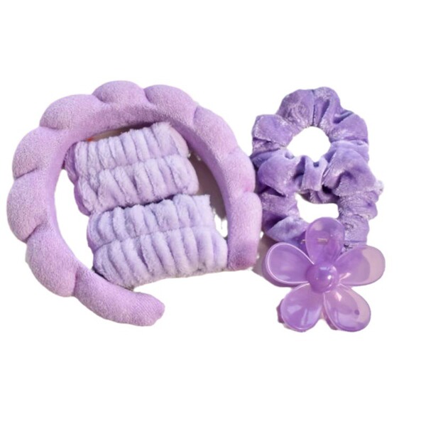 sponge headband with pigtail for face washing