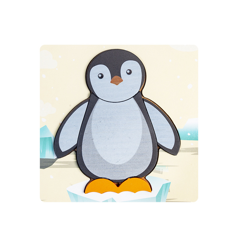 Nuevos productos transfronterizos, rompecabezas para bebés y niños pequeños, bloques de construcción de educación temprana, juguetes, rompecabezas 3D de madera, rompecabezas de dibujos animados de animales engrosados image 16