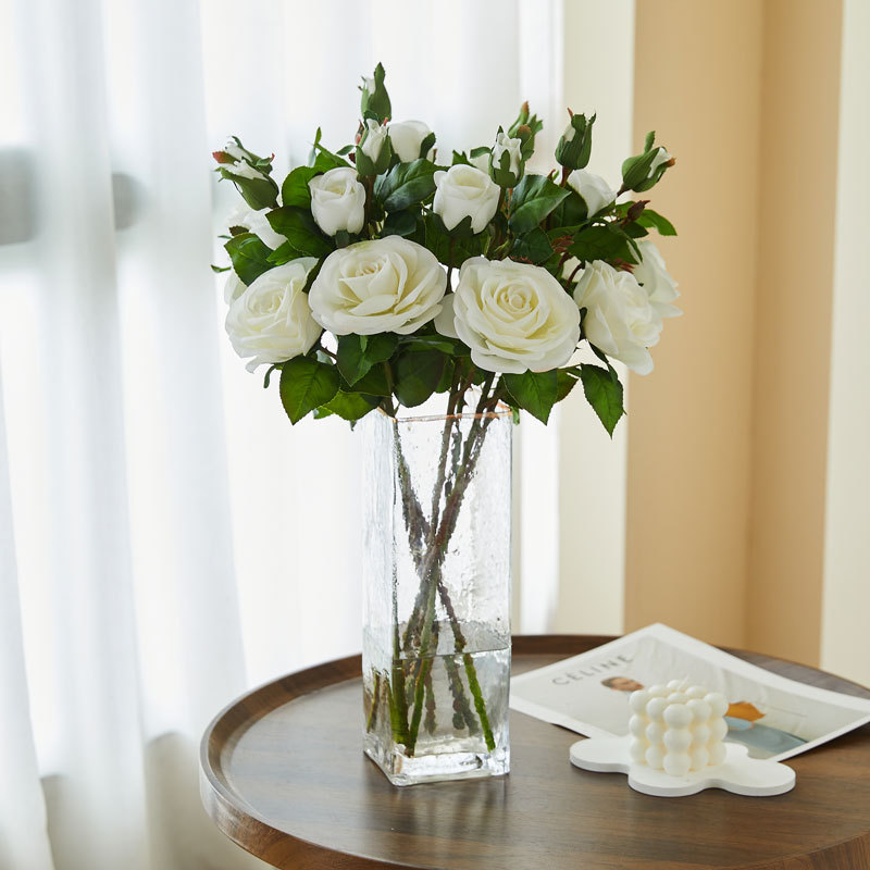 3头手感保湿玫瑰花仿真花束家居客厅装饰情人节单支小玫瑰假花详情5