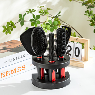 Cross-border Air Cushion Hairdressing Tool with Base Mirror Comb 5-piece Set Home Style Comb Men and Women Comb Set
