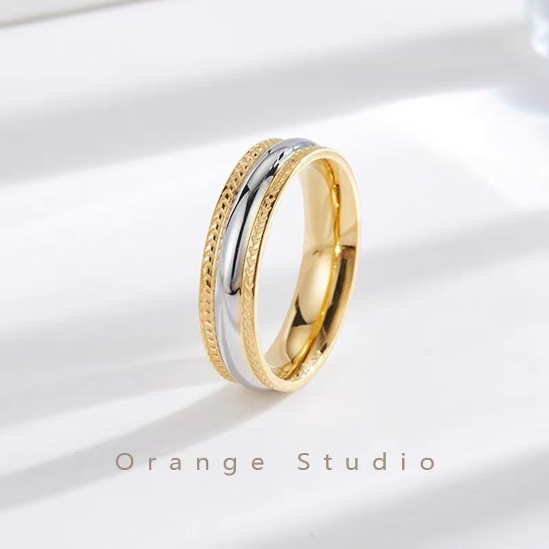 Sterling Silver t Family Ring Women's Rhombus Smooth 18K Rose Gold Color-Coded Ring Men's High Version Cnc Fashion Jewelry